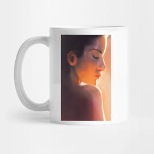 Painting - Female Profile Mug